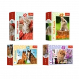 Minipuzzle mit 54 Teilen und Tierkindern