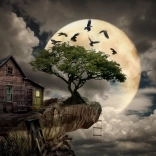 Puzzle ENJOY Blockhütte auf der Klippe 1000 Teile