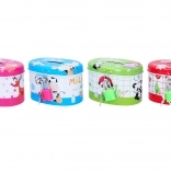 Ovale Spardose aus Blech 10 × 6,5 cm