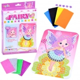 kreative Mozaik aus Schaumstoff Fee – Sticker-Ausmalbild