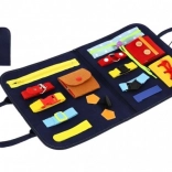 Lern-Motoriktafel aus Filz mit Reißverschlüssen, Knöpfen und Schnallen 24 × 27 × 4 cm