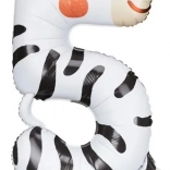 Folienballon Zahl 5 – Zebra 42 × 81 cm