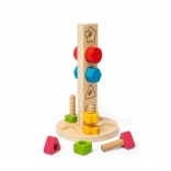 Bigjigs Toys hölzerner Schraubturm mit Formen