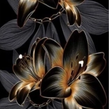 Diamantmalerei Lilie schwarz-gold 80 × 40 cm