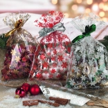 Transparente Zellophantüte mit Sternmotiv 25x40 cm