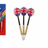 Satz Wurfpfeile mit Metallspitzen und Union Jack Flights