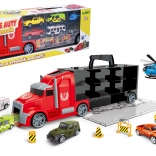 Autotransporter mit Autos und Hubschrauber 42 cm