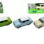 Metallmodell Trabant 1:60 von Welly, 7 cm, Freilauf, Farb-Mix