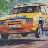 Modellauto Škoda Favorit Rallye 96 im Maßstab 1:72