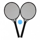 Set für Soft-Tennis mit schwarzen Schlägern und Ball