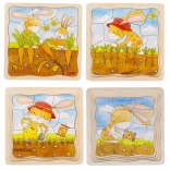 Holz-Schichtpuzzle Gemüsebeet – Entwicklung der Möhre (goki)