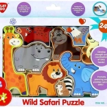 Holzpuzzle Safari Tiere für Kinder