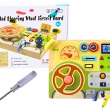 Holz-Sensorik-Manipulationstafel Auto mit LED-Lichtern