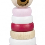 Holzpyramide mit Bärenkopf rosa