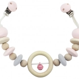 Hess hängendes Spielzeug für den Kinderwagen mit rosa Glöckchen