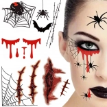 Halloween-Temporary-Tattoos – blutige Effekte, Spinnennetze und Narben