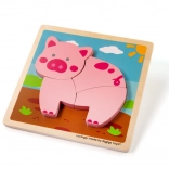 Kinder Einlegepuzzle Schweinchen