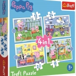 Puzzle 4v1 Peppa Pig für Kinder 3+