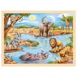 Holzpuzzle Afrikanische Savanne 96 Teile Goki