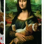 Puzzle Mona Lisa und Katze Mruczek