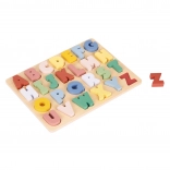Einlegepuzzle aus Holz: Buntes Alphabet