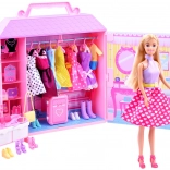 Anlily Puppe mit tragbarem Kleiderschrank und Modeaccessoires