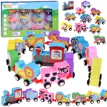 Bunter Holzzug mit Tieren