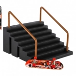 Finger-Skateboard mit Treppe und Geländer 9 cm