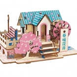 Woodcraft Holz 3D-Puzzle Frühlingshaus