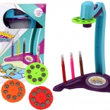 Zeichenprojektor mit 3 Wechsel-Scheiben und Filzstiften, lila