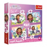 Puzzle 4-in-1 Gabys Katzenhaus 4+
