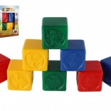 Bunte Plastikwürfel für Kinder mit Tieren, Set mit 8 Stück