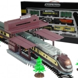 Große FENFA-Eisenbahn mit Lokomotive, 4 Waggons und Weichen