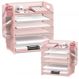 Metallischer rosa Schreibtisch-Organizer
