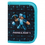 Schuletui Minecraft mit blauem Axt‑Motiv