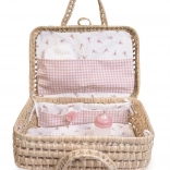 Geflochtener Koffer mit Zubehör für Puppe ANTONIO JUAN