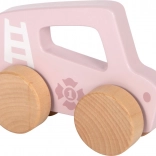 Rosafarbenes Holzauto zum Schieben