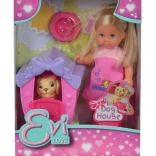 Puppe Evička mit Hundehütte