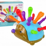 Igel-Spiel zum Stecken blau mit bunten Stacheln