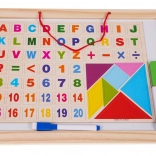 Beidseitige Holztafel mit Zubehör