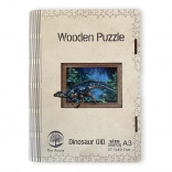 Leuchtendes Dinosaurier-Puzzle aus Holz A3