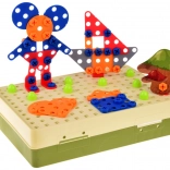 Schraub-Baukasten Dinosaurier mit Kinder-Bohrmaschine