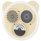 Holz-Wandtafel mit rotierenden Punkten