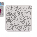 Kreatives Set mit Folienbildern glitzernd