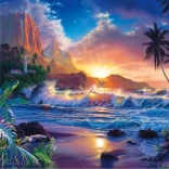 Diamantmalerei Sonnenuntergang auf der Insel 30x40 cm