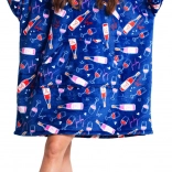 Cozy Noxxiez kuschelige TV-Hoodie-Decke mit Kapuze – Weinrot