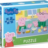 Puzzle Peppa Wutz – Gemeinsames Kochen, 60 Teile