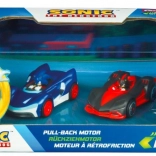 Sada von Spielzeugautos Sonic und Shadow mit Aufziehmechanismus