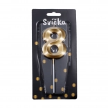 Partykerze Zahl Acht gold