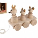Holzspielzeug zum Ziehen Drei Mäuse